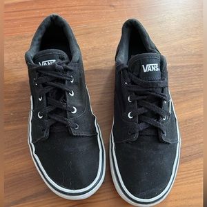 Black Vans Youth 7.  Used, see photos for coverall condition.